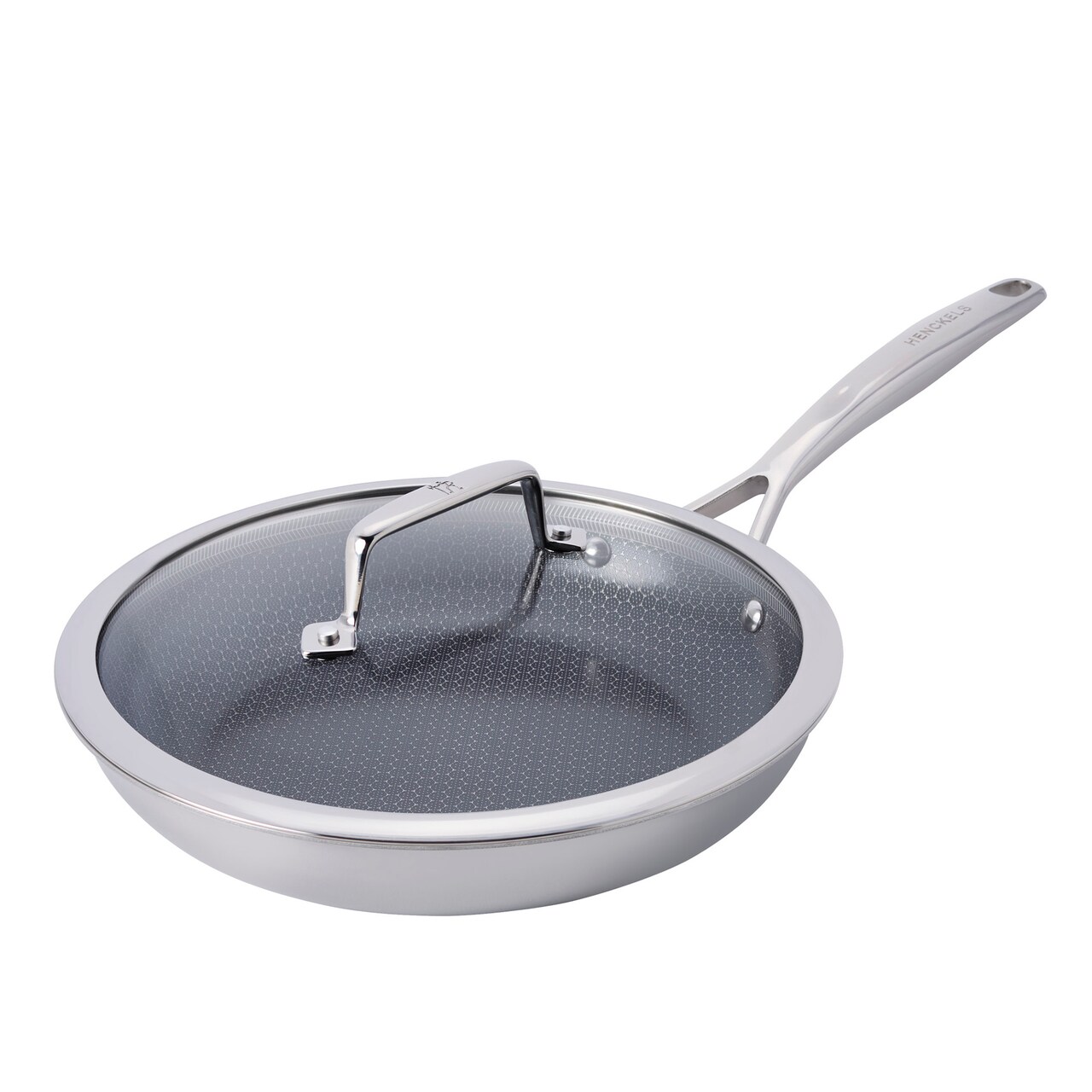 Henckels Paradigm Ceramic 10-inch Stainless Steel Dual Performance Fry Pan with Lid